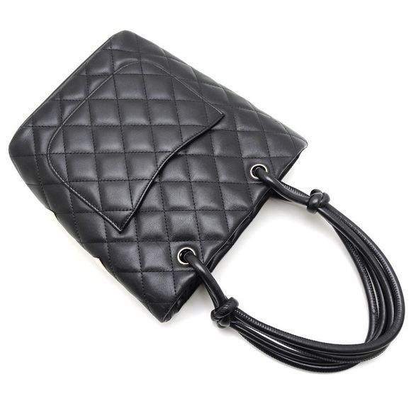 Chanel Cambon Line Medium Tote Bag Lambskin Black - Picture 3 of 8